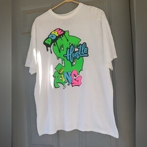 Dope Money Hustle King Men's T Shirt Size XL Neon